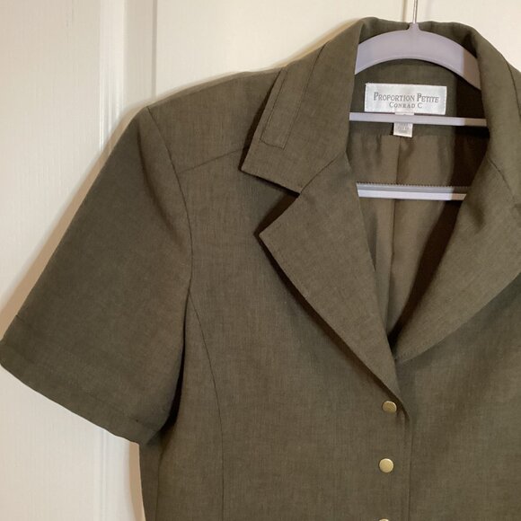 Conrad C Proportion Women's Size 8 Petite Short Sleeve Blazer Jacket Office - Picture 2 of 8